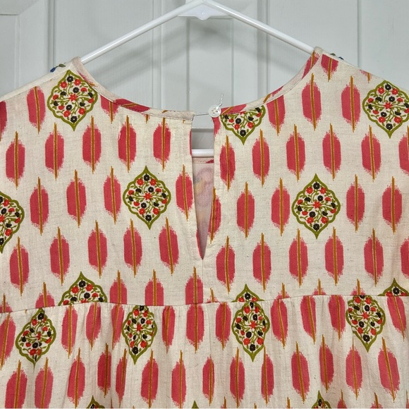 THML Charlene Colorful Floral Embroidered Cotton & Linen Dress Size Small - Picture 10 of 16